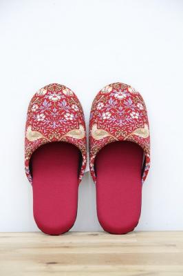 いちご泥棒ソフトスリッパ　日本製　ウィリアム・モリス