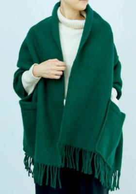 ラプアンカンクリ　ポケット付きショール　UNI　pocket　shawl　4/forest　green