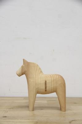 北欧　ダーラナホース　置物　Dala　Horse　natural　17ｃｍ