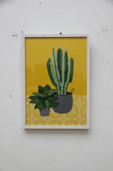 ポスター　Cactus　yellow　ボタニカル　A3