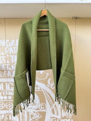 ラプアンカンクリ　ポケット付きショール　UNI　pocket　shawl　24/olive