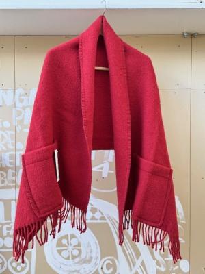 ラプアンカンクリ　ポケット付きショール　UNI　pocket　shawl　23/dark　red