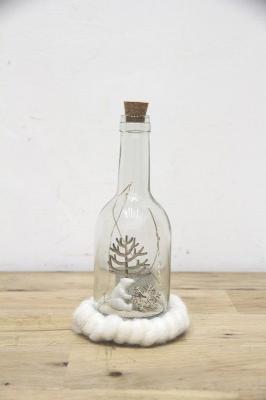 ガラスボトル　オブジェ　bottle　with　ice　bear　ornament　LED　