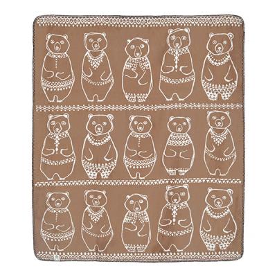 コットンブランケット　Greenland　gang　120×150
　ブラウン　北欧スウェーデン