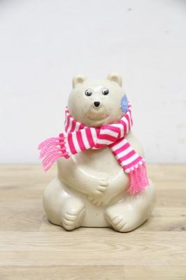 貯金箱　Polar　Bear　Money　Box　マフラー付　PK