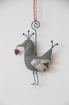 オーナメント　トリ　Bird　with　heart　ドイツ雑貨