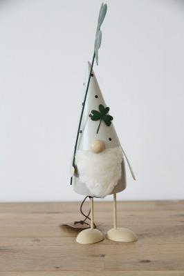 置物　トムテ　Gnome　with　flower　ライトグレー　ドイツ雑貨