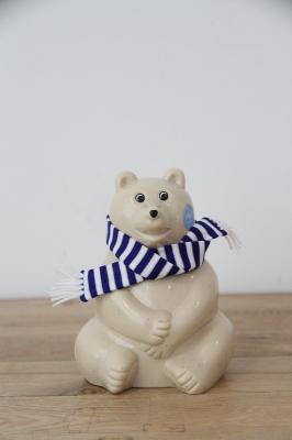 貯金箱　Polar　Bear　Money　Box　マフラー付　BL