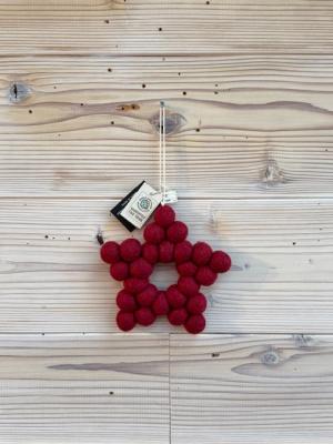 フェルトボールスター　スモールレッド