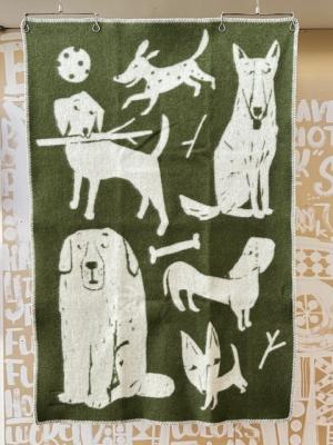 ラプアンカンクリ　ブランケット　KOIRAPUISTO　blanket　90x130cm　4/olive-white