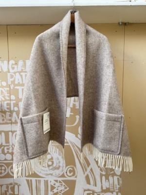 ラプアンカンクリ　ポケット付きショール　ARVO　pocket　shawl　60x180cm+fringes　1/white-nature's　beige