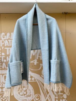 ラプアンカンクリ　ポケット付きショール　ARVO　pocket　shawl　60x180cm+fringes　5/white-natural　dyed　woad