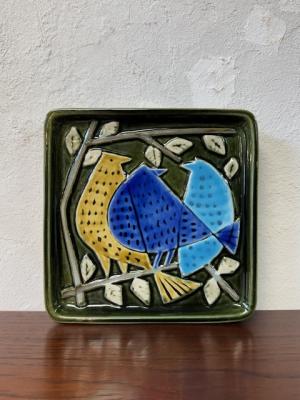 リサ・ラーソン　陶板　HARLEKIN（ハーレキン）　鳥　1960年代