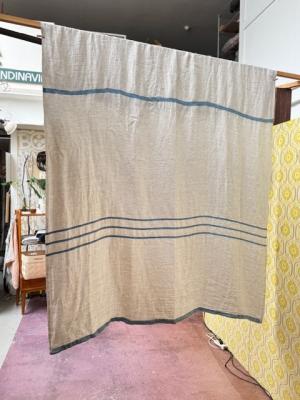 リネンブランケット　USVA　linen　150×200ｃｍ　linen-blue