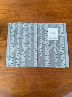 リネンランチョンマット　KOIVU　46×32ｃｍ　white-black